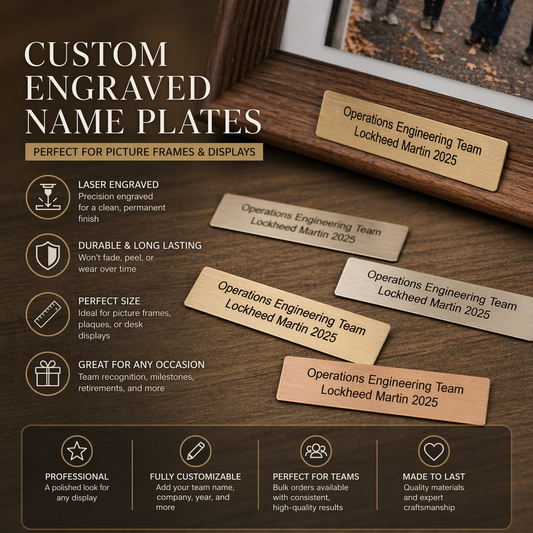 Engraved Picture Frame Nameplates - Custom